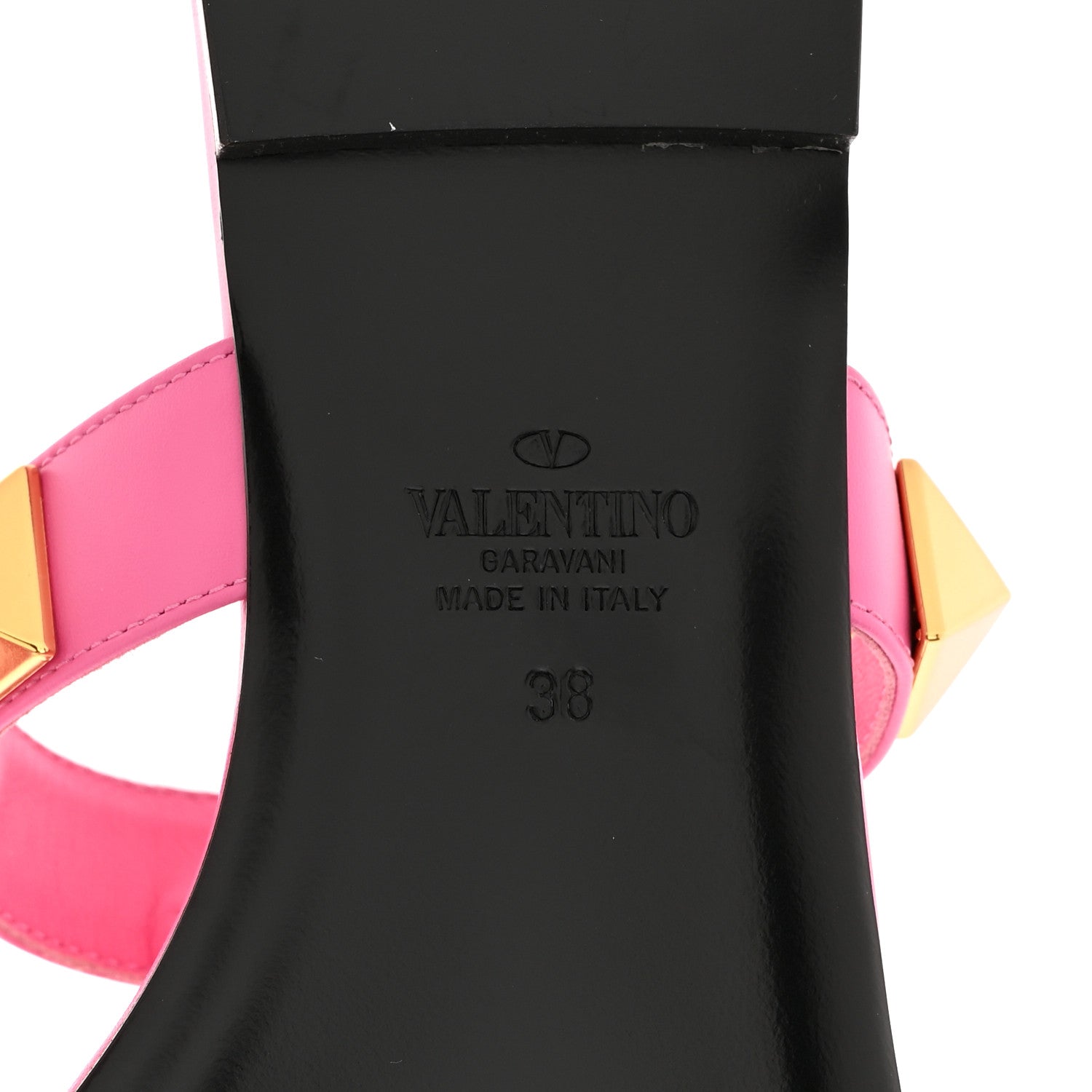 Valentino Garavani Calfskin Roman Stud Flat Slide Sandals 38 Feminine Pink 6 of 13