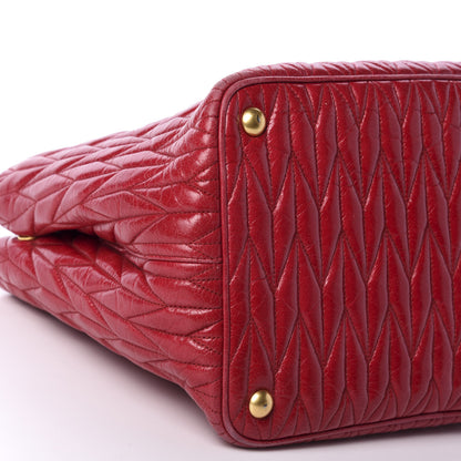 Miu Miu Nappa Matelasse Bow Tote Fuoco 6 of 9