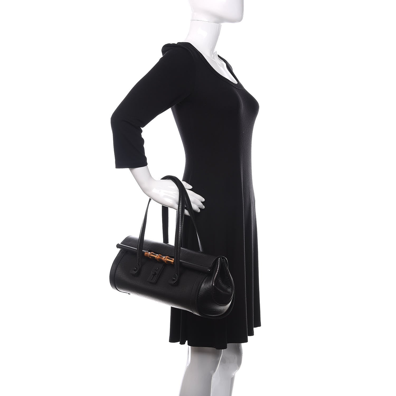 Gucci Calfskin Bamboo Bullet Black 2 of 10