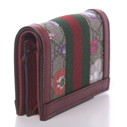 Gucci GG Supreme Monogram Flora Web Ophidia Card Case Red 3 of 7