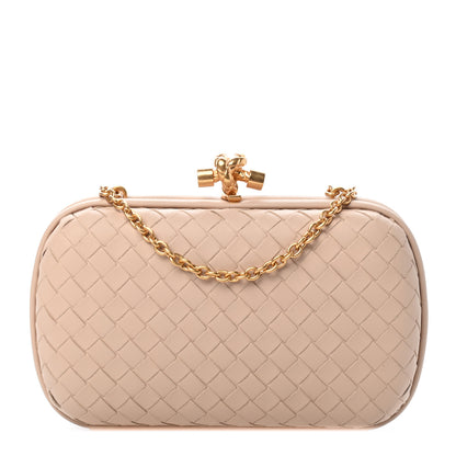 Bottega Veneta Nappa Intrecciato Chain Knot Clutch Mink 1 of 8