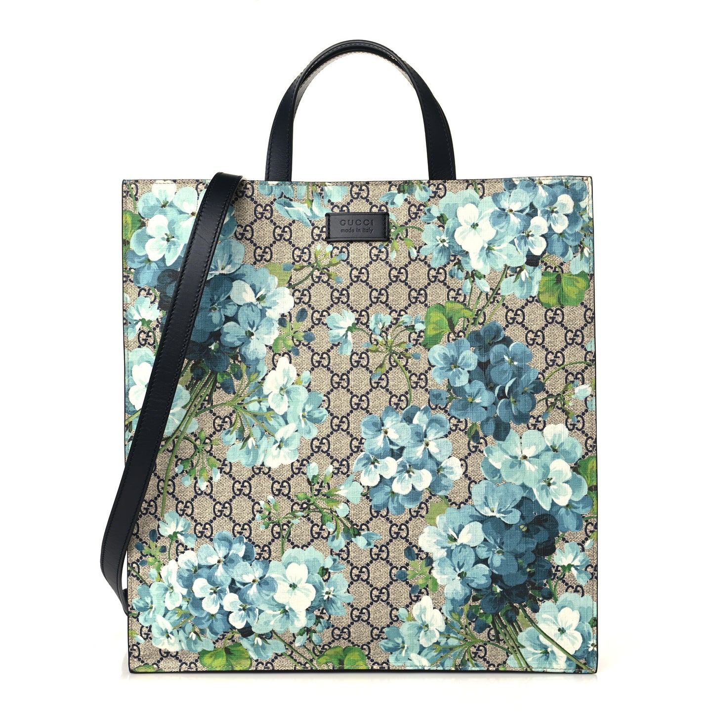 Soft GG Supreme Monogram Blooms Vertical Tote Blue