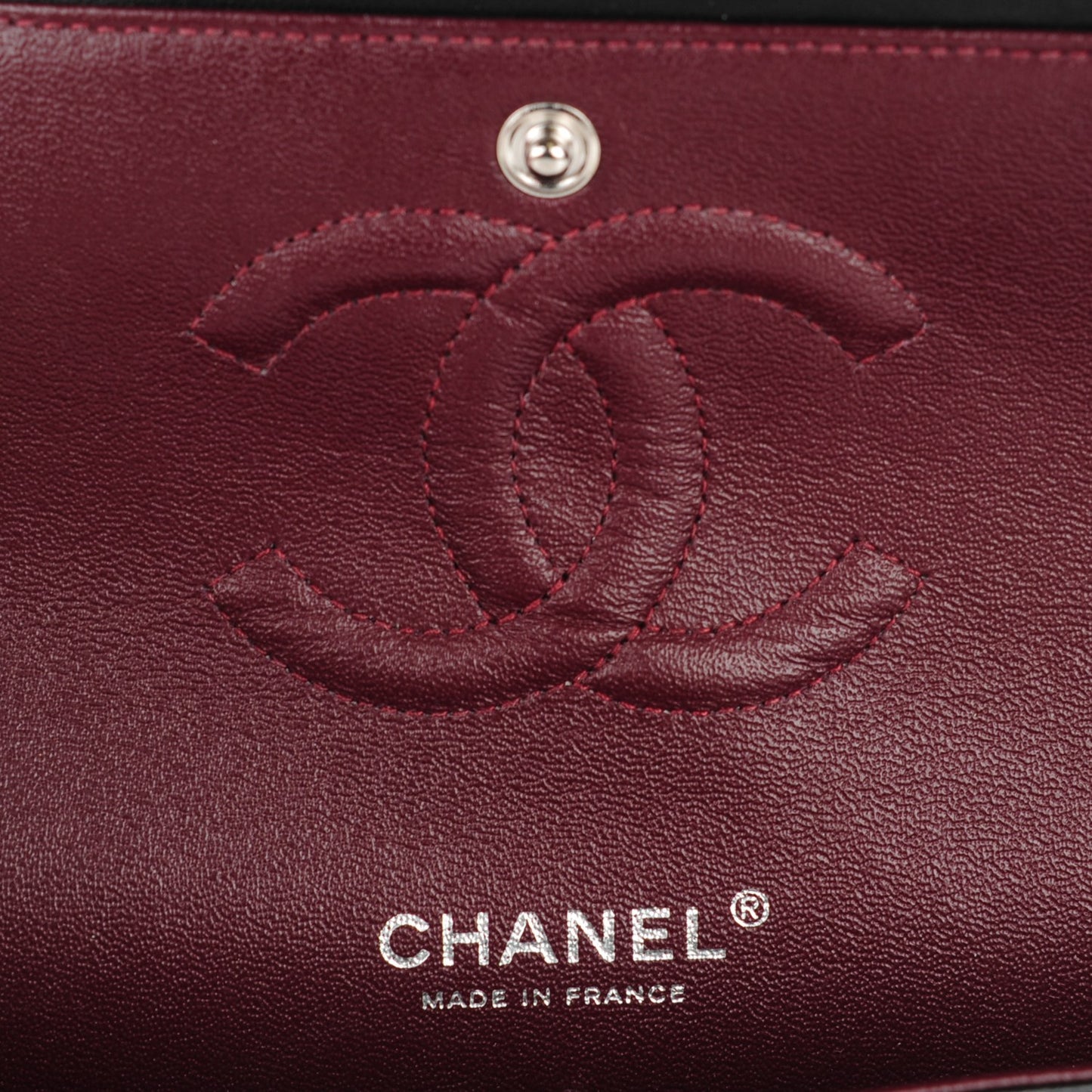 Lambskin Quilted Medium Double Flap Black