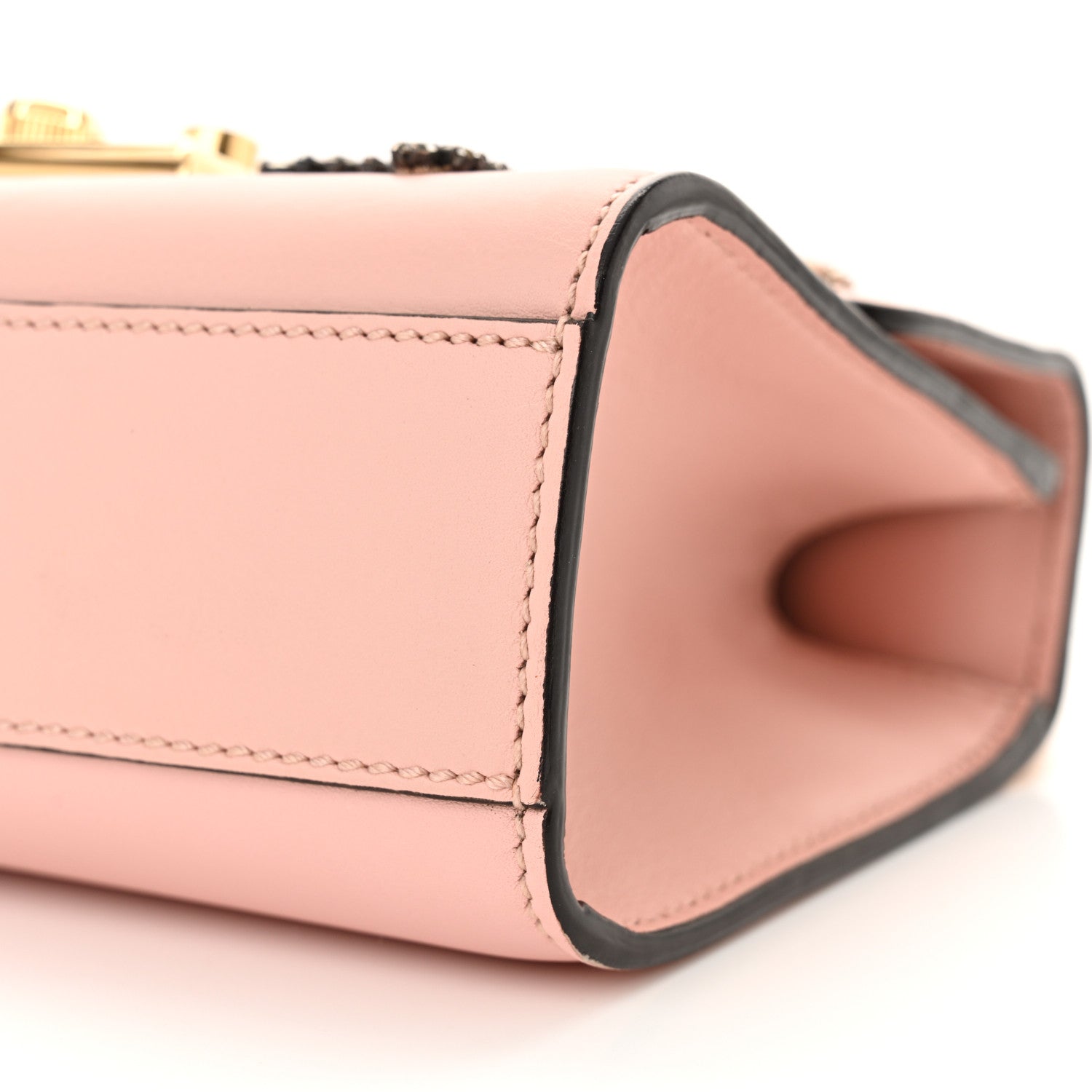 Gucci Calfskin Crystal Star Embroidered Small Padlock Shoulder Bag Perfect Pink Multicolor 10 of 11