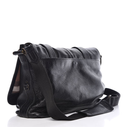 Burberry Grained Calfskin Messenger Black 3 of 16