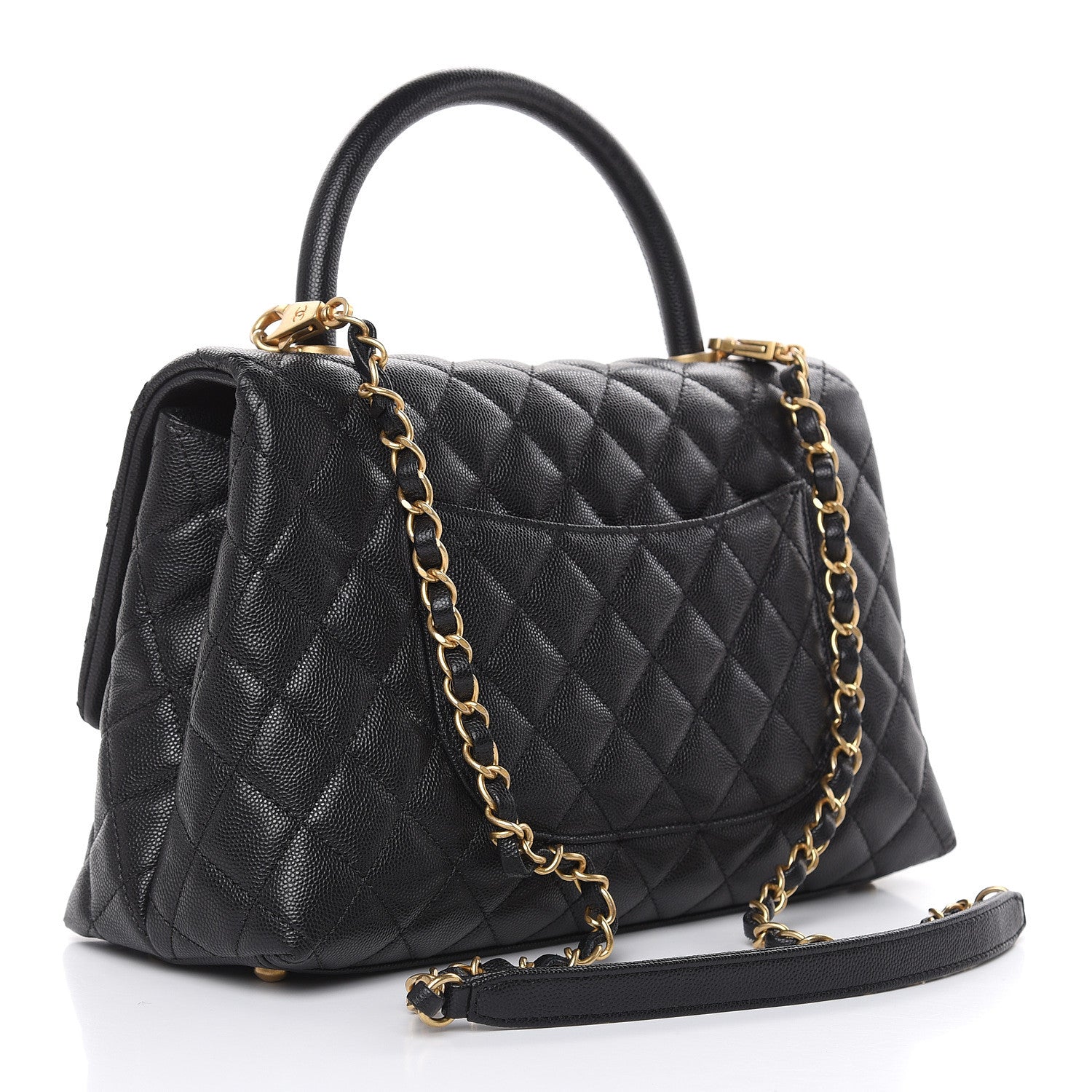 Chanel Caviar Quilted Small Coco Handle Flap Black 3 of 14