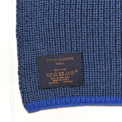Louis Vuitton Wool Upside Down Scarf Blue 4 of 5