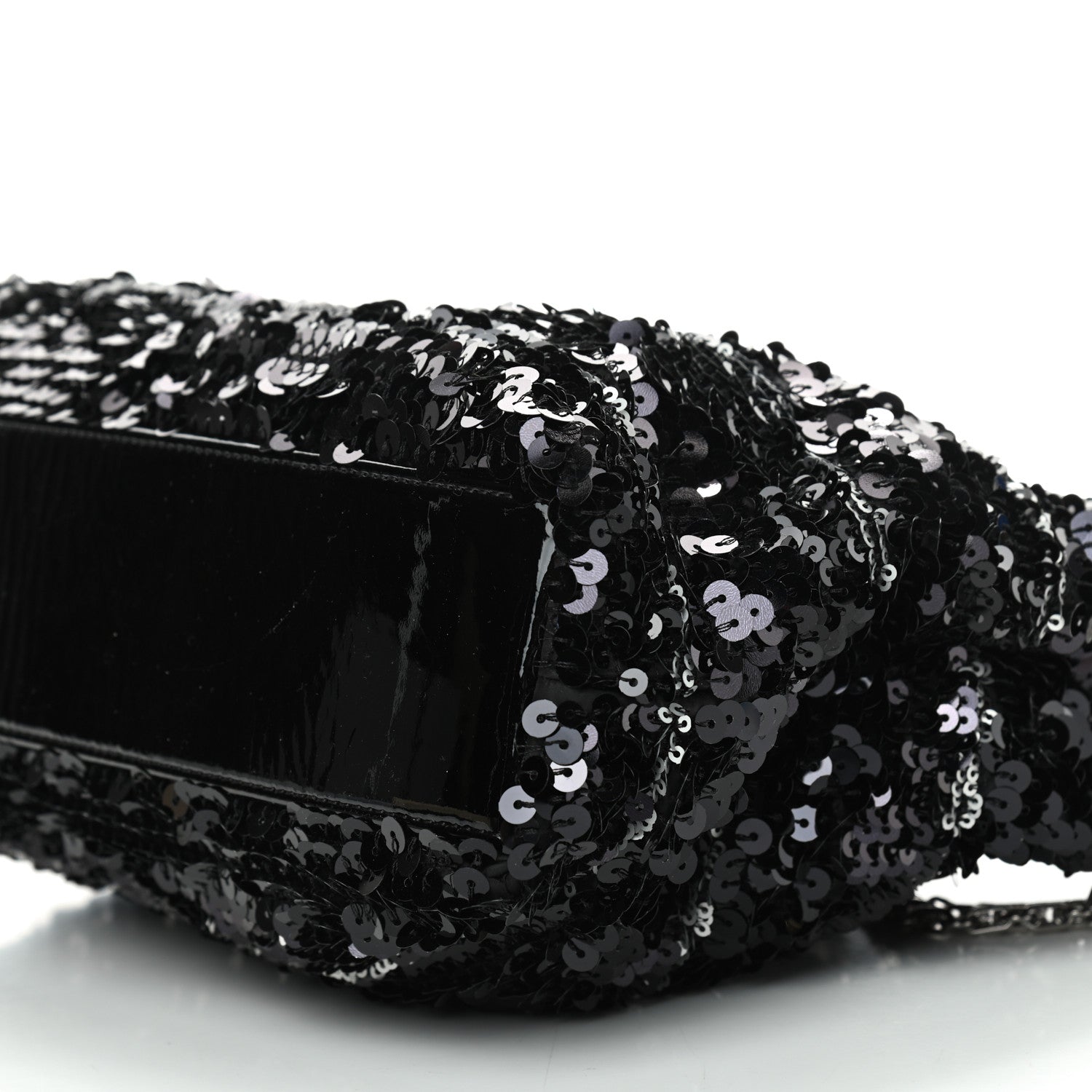 Chanel Sequin Striped Mademoiselle Tote Black 6 of 8