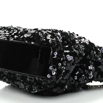 Chanel Sequin Striped Mademoiselle Tote Black 6 of 8