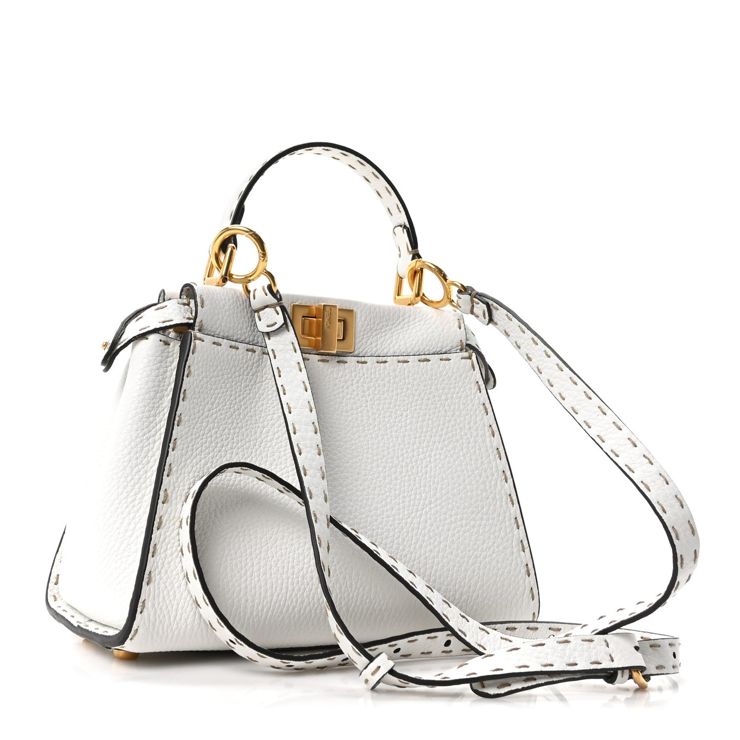 Cuoio Romano Selleria Mini Peekaboo Iconic Satchel White