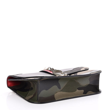 Valentino Garavani Nappa Canvas Camouflage Medium Glam Lock Rockstud Flap Verde 5 of 9