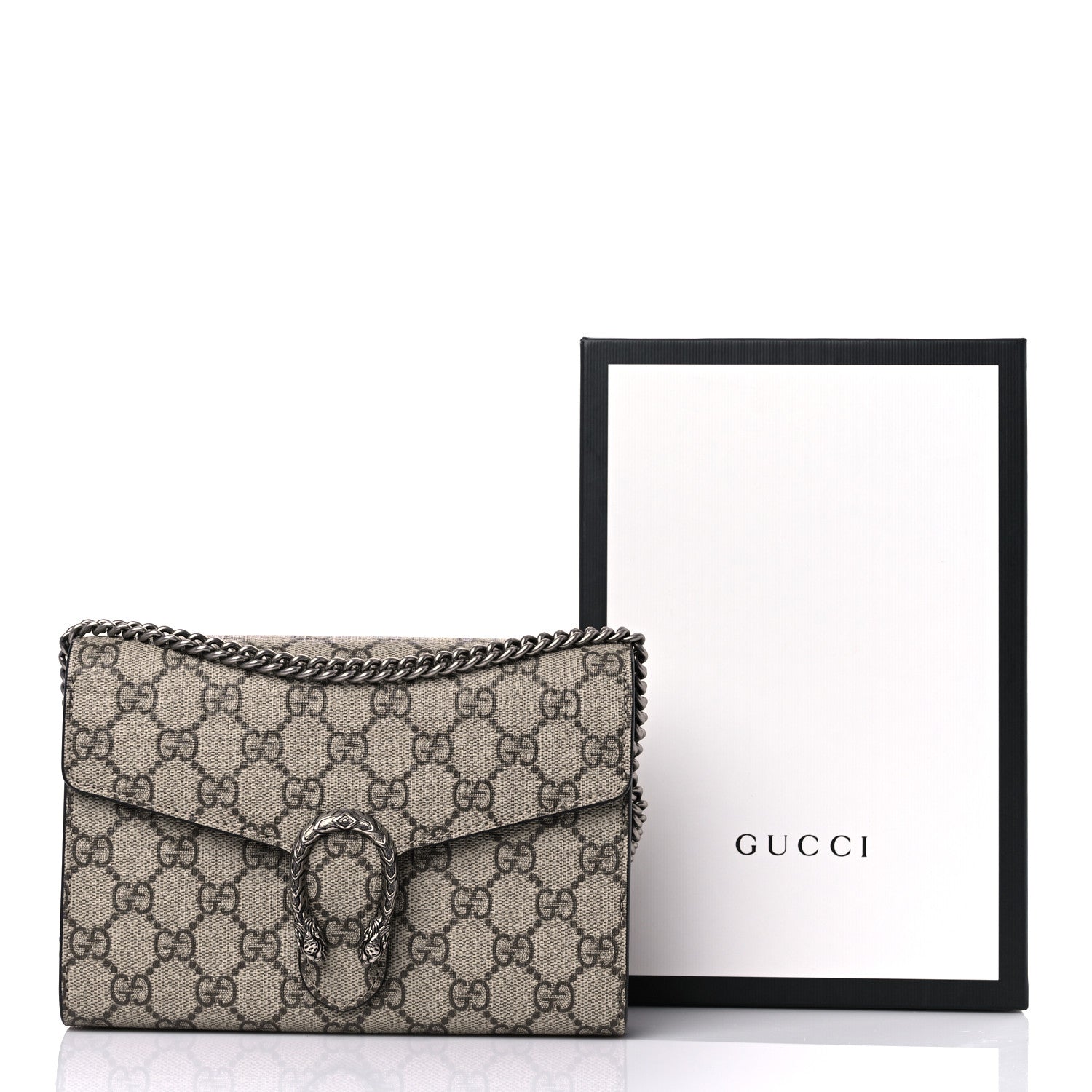 Gucci GG Supreme Monogram Mini Dionysus Chain Wallet Beige Black 9 of 9