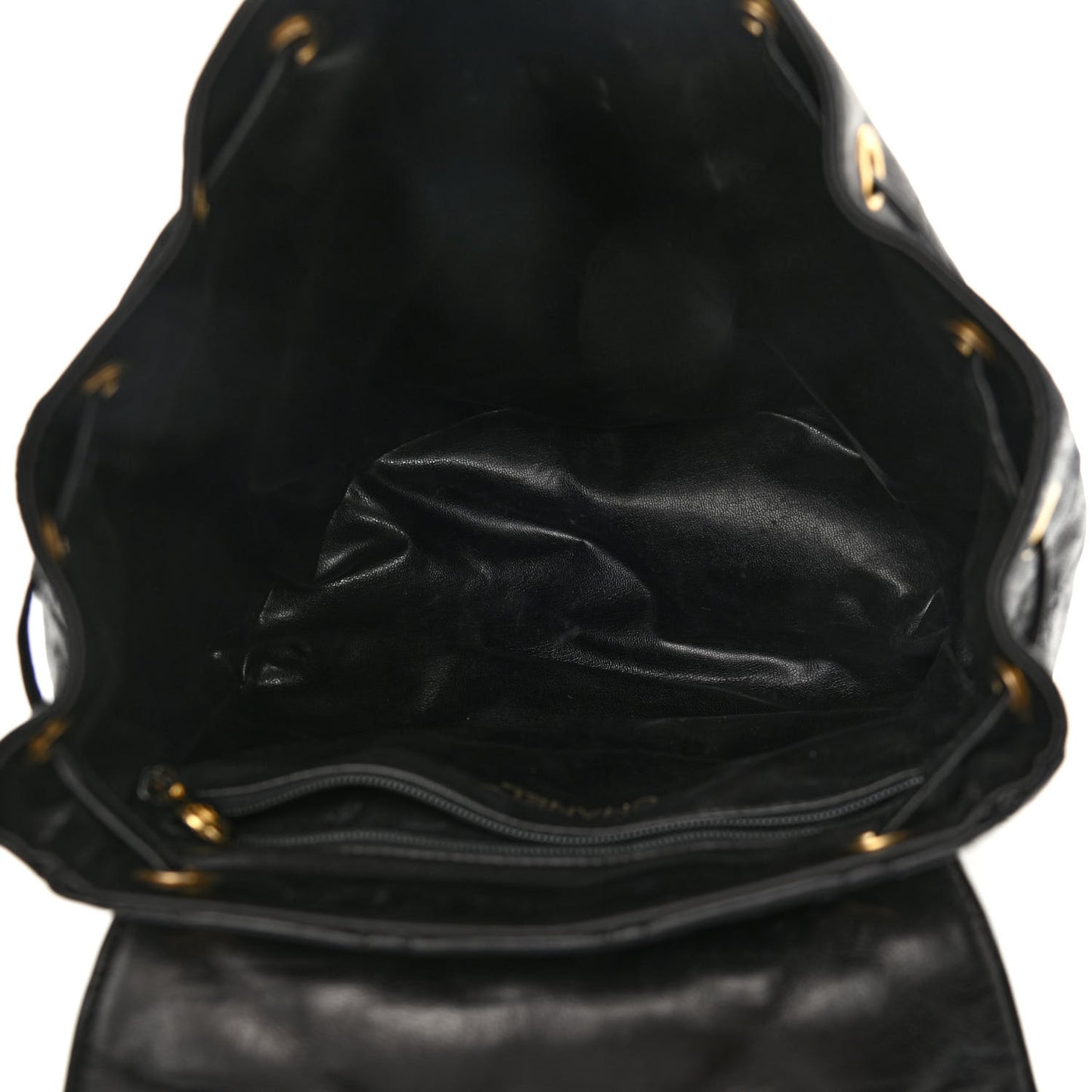 Lambskin Quilted Backpack Black