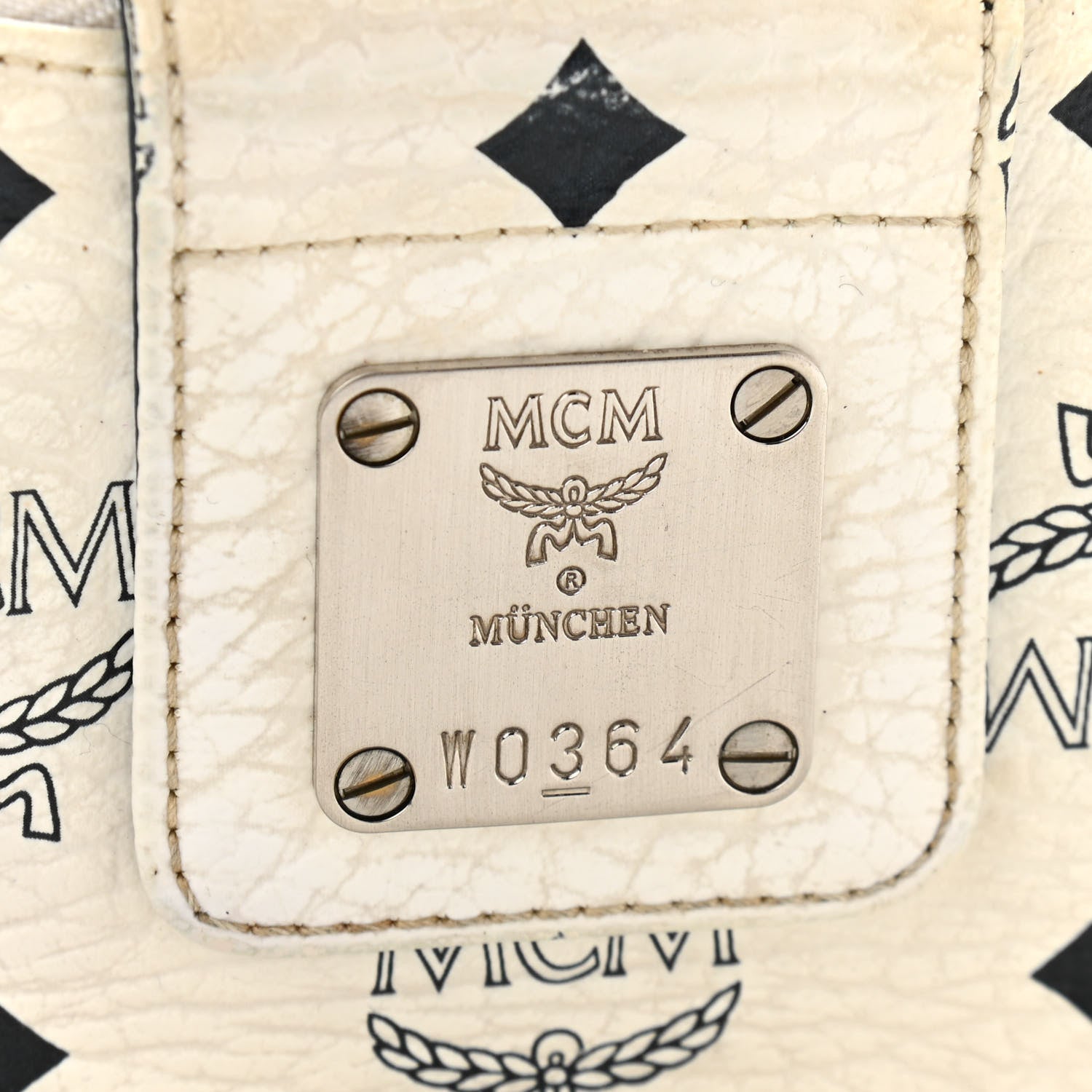 MCM Visetos Shoulder Bag White Blue Yellow 7 of 19