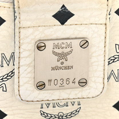 MCM Visetos Shoulder Bag White Blue Yellow 7 of 19