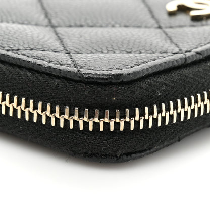 Chanel Caviar Quilted Zipped Key Holder Case Black 11 of 12