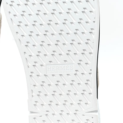 Hermes Calfskin Woolskin Dare Sneakers 40 White Ecru 6 of 8