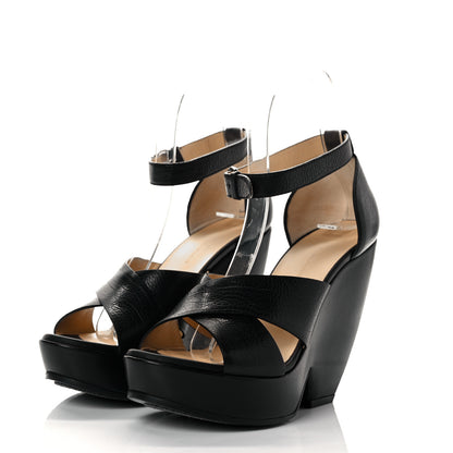 Balenciaga Lambskin Wedge Sandals 36 Black 6 of 18