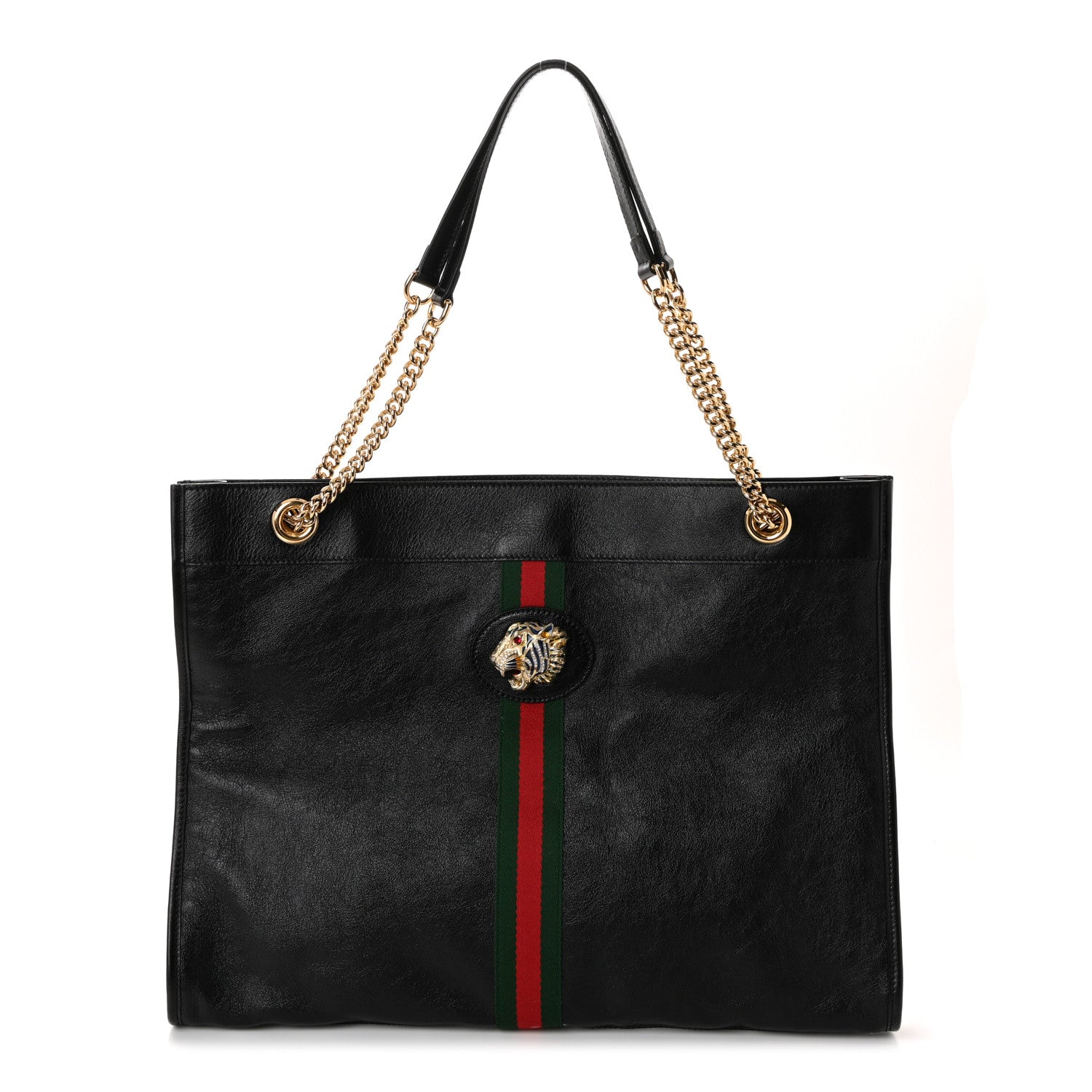 Gucci Calfskin Large Rajah Chain Tote Black 1 of 11