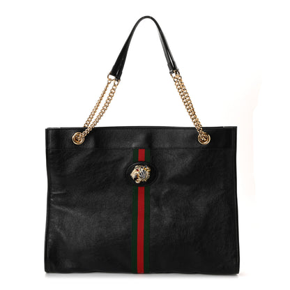 Gucci Calfskin Large Rajah Chain Tote Black 1 of 11