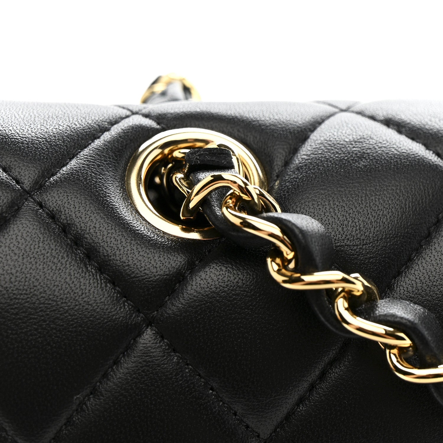 Chanel Lambskin Quilted Medium Double Flap Black 12 of 14