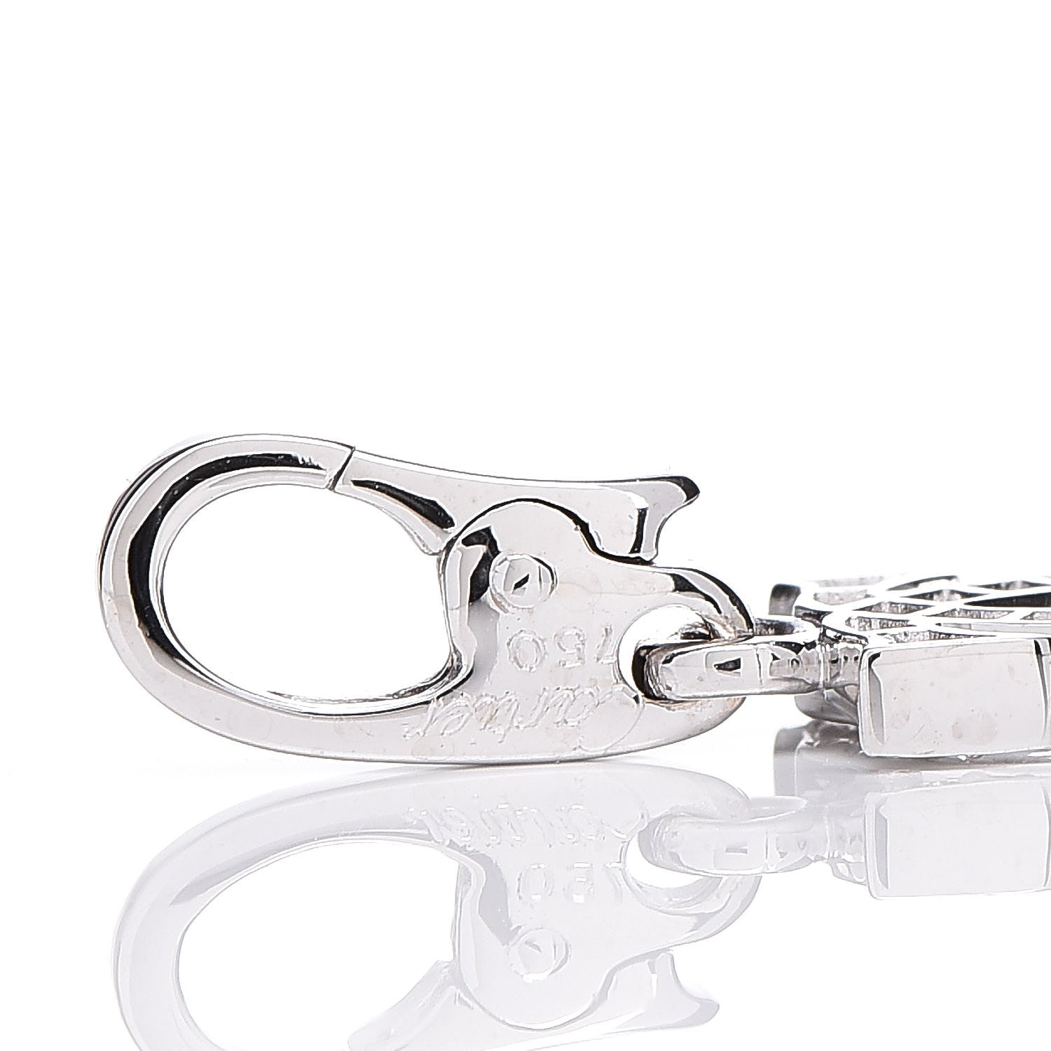 Cartier 18K White Gold Diamond Logo Charm 3 of 3