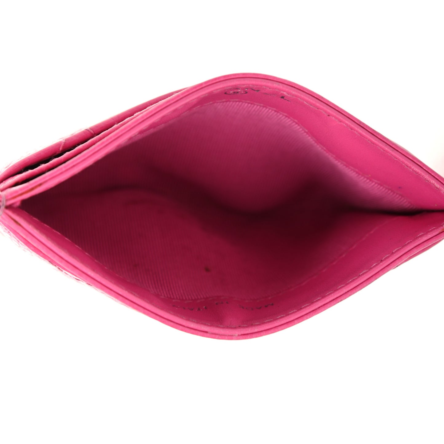 Caviar Quilted Card Holder Pink