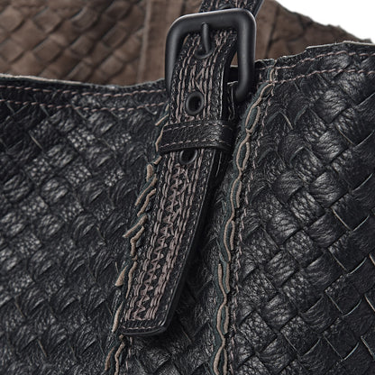 Bottega Veneta Cervo Intrecciato Large Shopping Tote Black 8 of 9