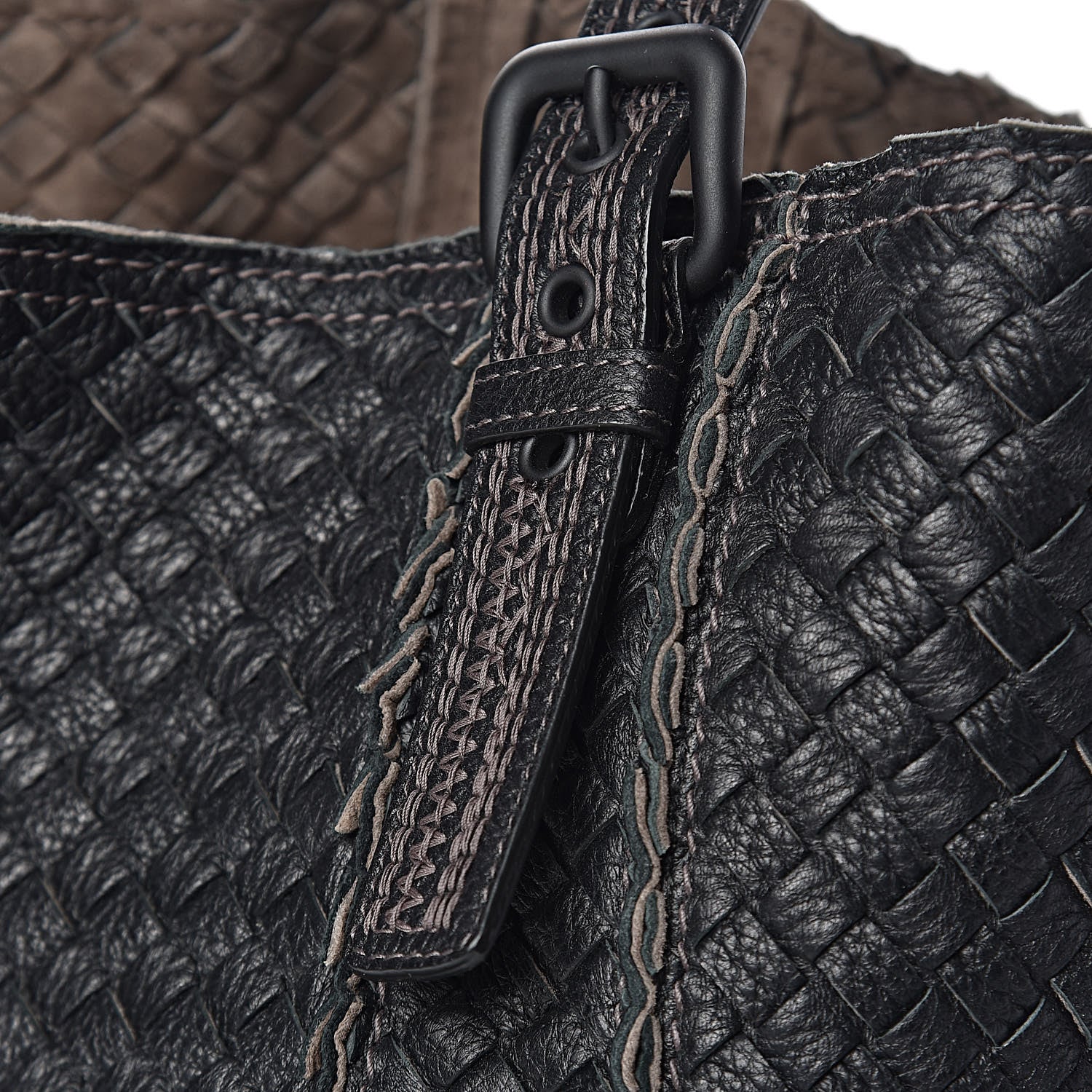 Bottega Veneta Cervo Intrecciato Large Shopping Tote Black 8 of 9