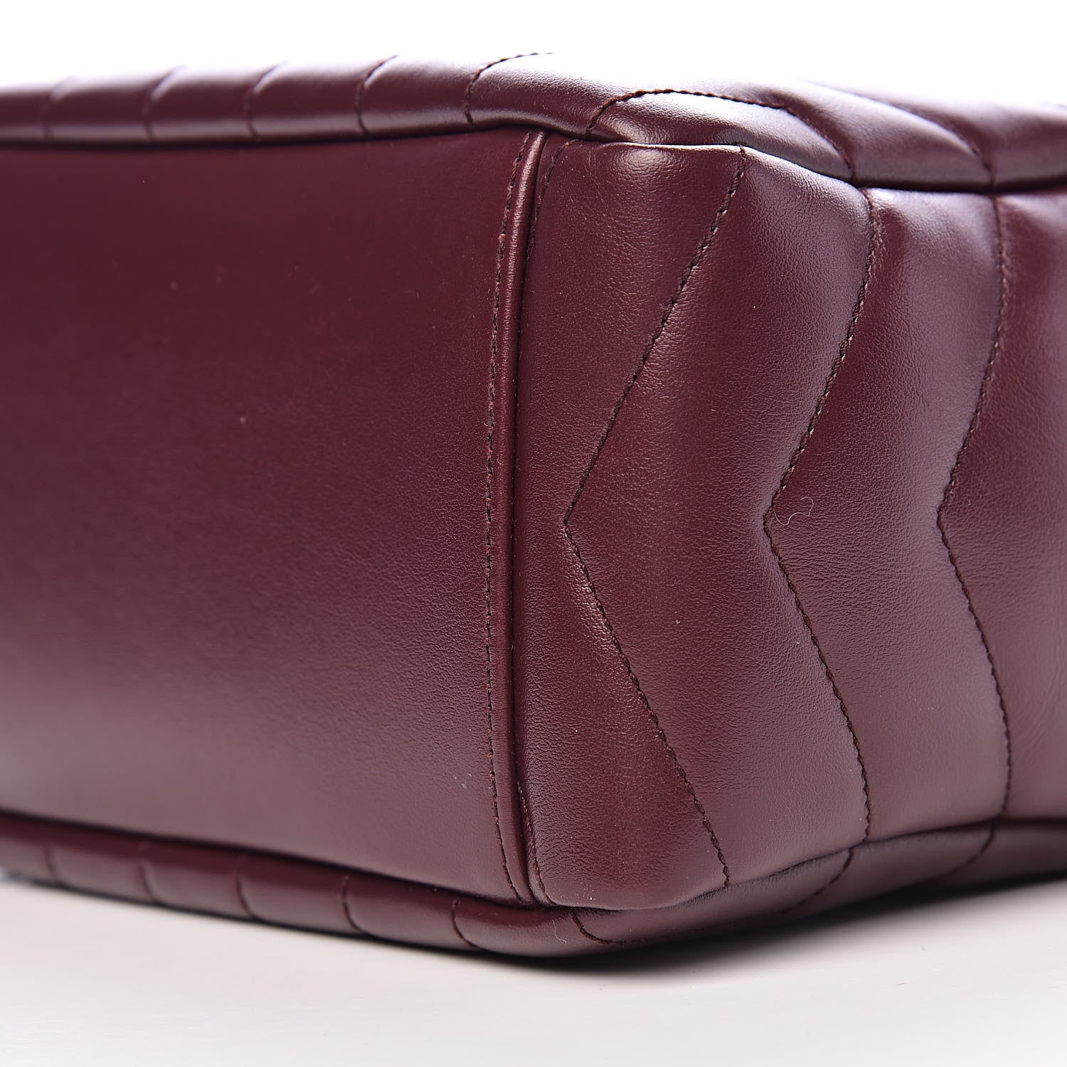 Saint Laurent Calfskin Y Quilted Monogram Small Loulou Bowling Bag Rouge Legion 8 of 9