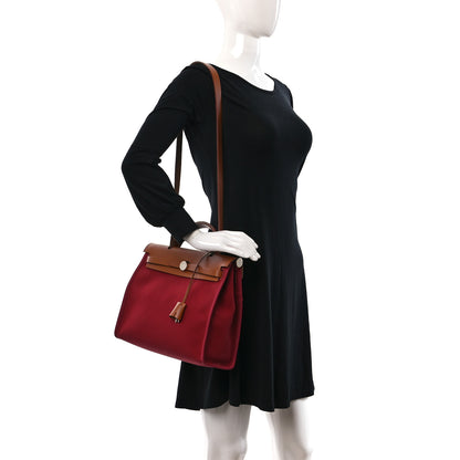 Hermes Vache Hunter Toile Herbag Zip 31 PM Rubis 2 of 16