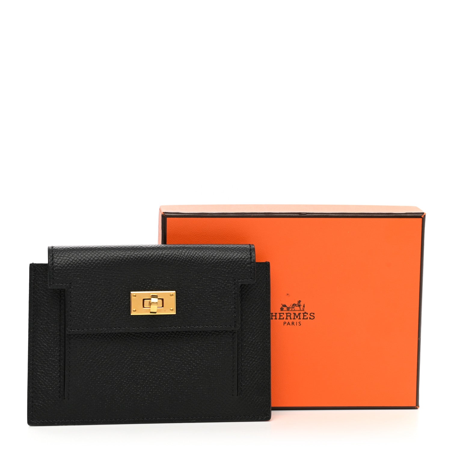 Hermes Epsom Kelly Pocket Compact Wallet Black 8 of 8