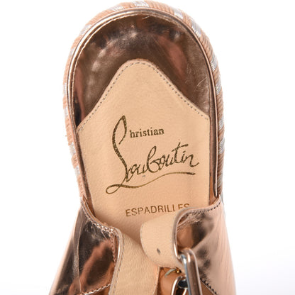 Christian Louboutin Specchio Calfskin Tresse Santa Maria 140 Wedges 37.5 Nude 8 of 20