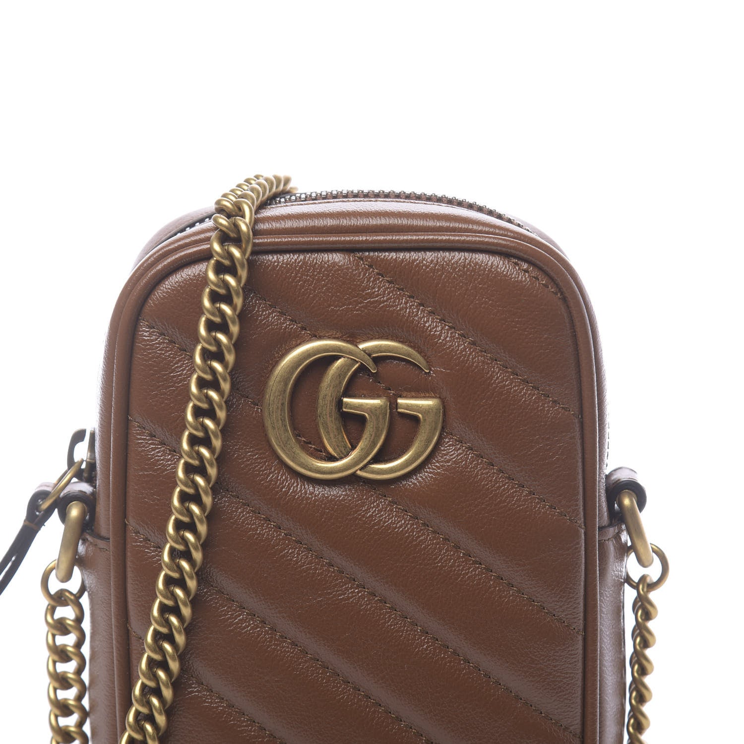 Gucci Azalea Calfskin Matelasse Diagonal Mini GG Marmont Crossbody Bag Cuir 10 of 11