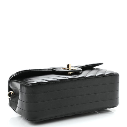 Chanel Lambskin Chevron Quilted Mini Rectangular Flap Black 4 of 11