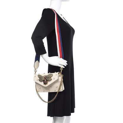 Gucci Nappa Pearl Studded Mini Queen Margaret Broadway Shoulder Bag Mystic White 1 of 9
