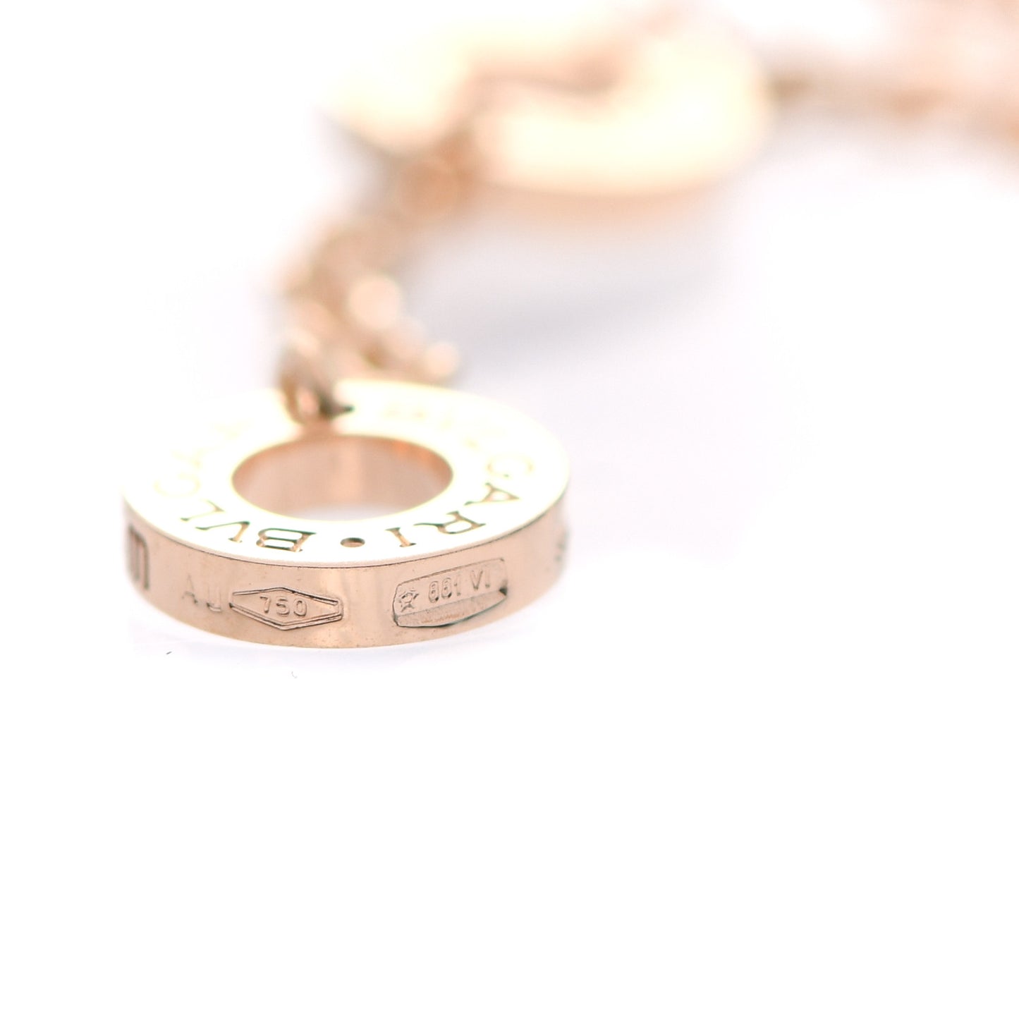 18K Rose Gold Mother of Pearl Carnelian BVLGARI BVLGARI Chain Bracelet