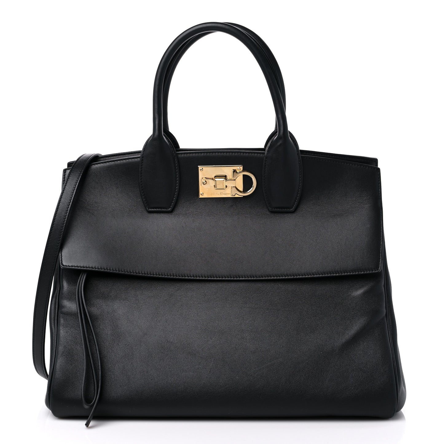 Calfskin Medium Studio Bag Black