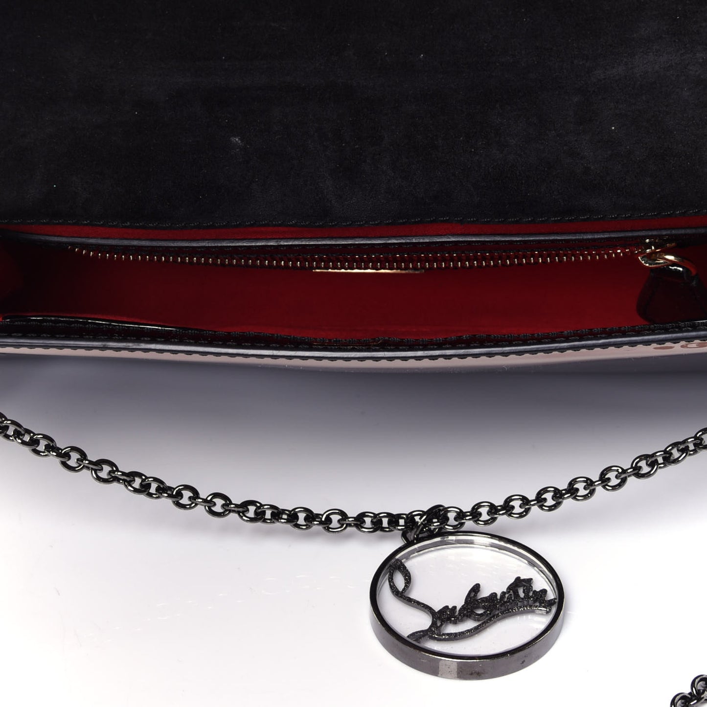 Patent Degrade Riviera Clutch Tan