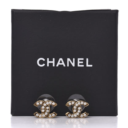 Chanel Crystal CC Earrings Gold 5 of 5