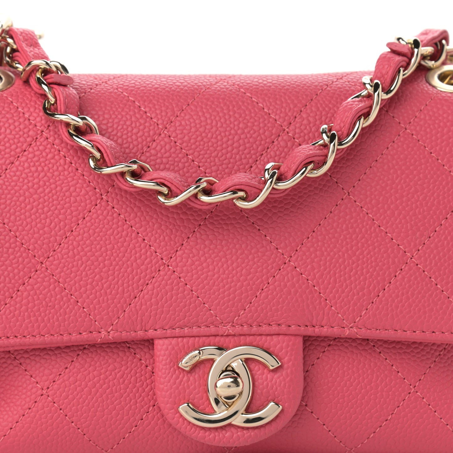 Caviar Quilted Small City Walk Flap Pink