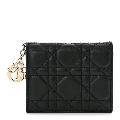 Christian Dior Lambskin Cannage Mini Lady Dior Wallet Black 1 of 9