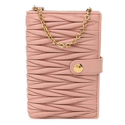 Miu Miu Nappa Matelasse Chain Card Holder Orchidea 1 of 9