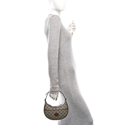 Gucci GG Supreme Monogram Azalea Calfskin Mini Retro Interlocking G Half Moon Bag Beige Ebony Brown Sugar 2 of 10