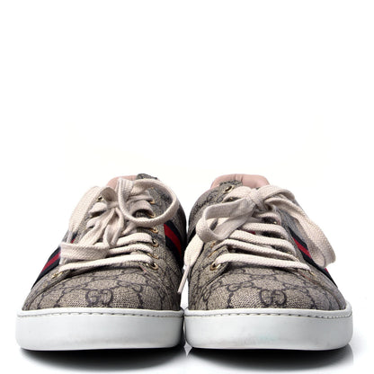 Gucci GG Supreme Monogram Ayers Web Womens Ace Sneakers 40 Beige 4 of 6