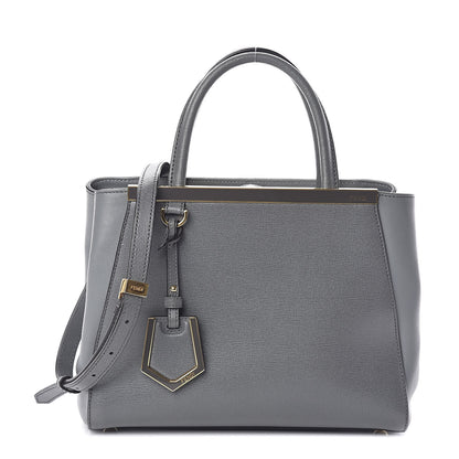 Fendi Vitello Elite Petite 2Jours Tote Grigio Grigio Chiaro 1 of 9