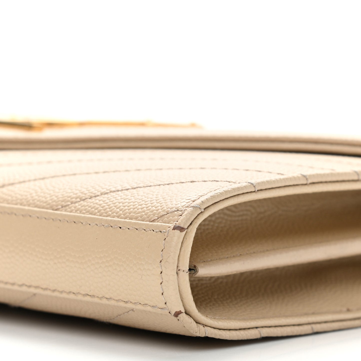 Grain De Poudre Matelasse Chevron Monogram Chain Wallet Nude Powder