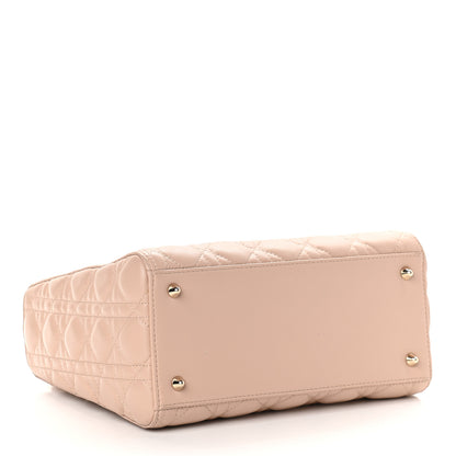 Christian Dior Lambskin Cannage Medium Lady Dior Rose Poudre 3 of 9