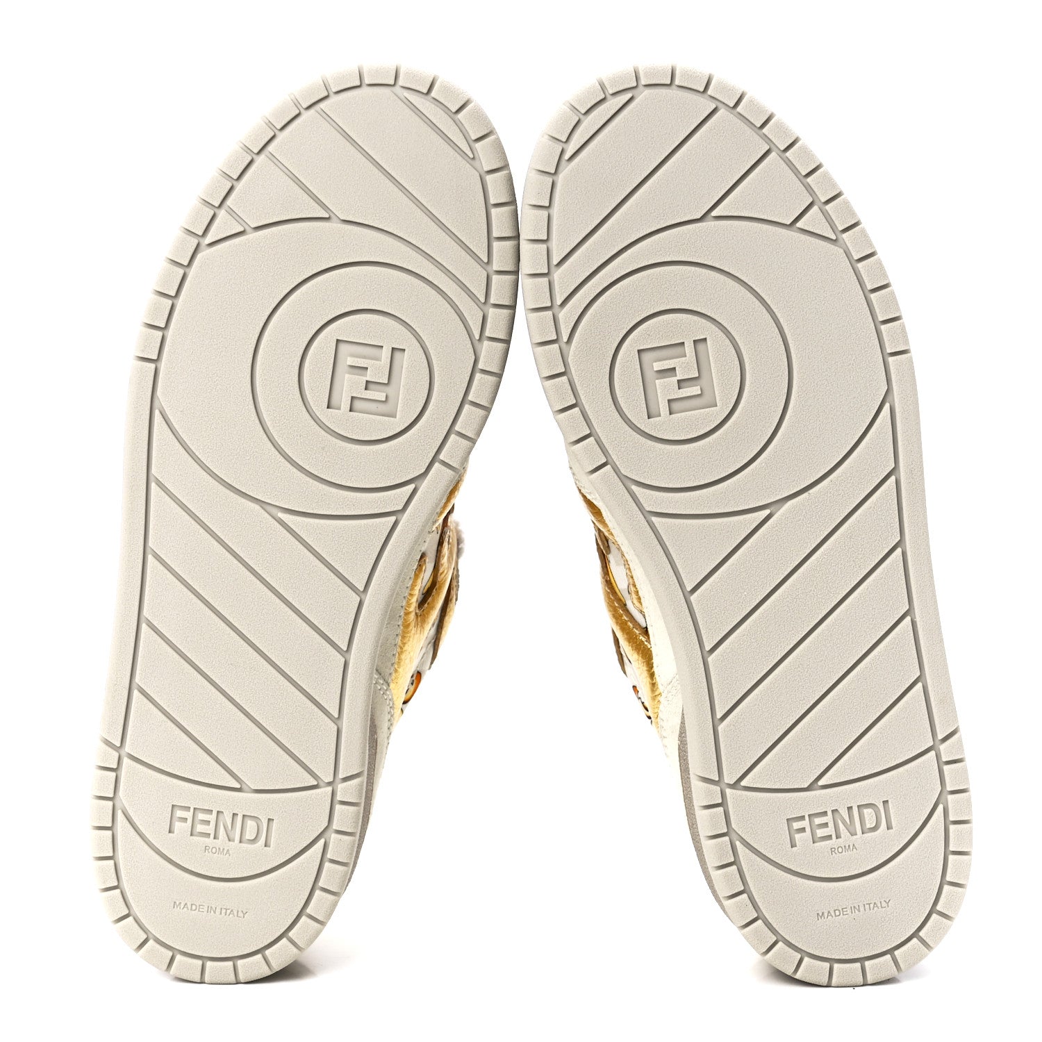 Versace X FENDI Suede Fabric FF Baroque Womens Fendace Match Sneakers 37 Gold Multicolor 5 of 8
