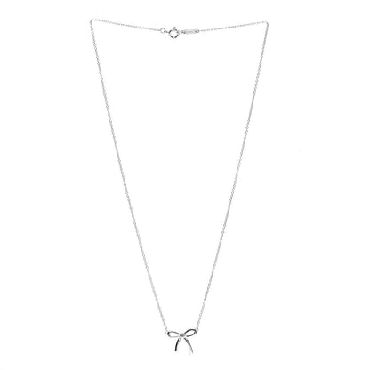Tiffany Sterling Silver Small Bow Pendant Necklace 3 of 7